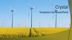  Presentation with alternative energy - Colorful slide set enhanced with environmental protection - wind turbines - alternative energy backdrop and a light blue colored foreground