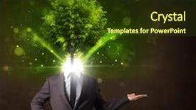  Presentation with green tree - Audience pleasing presentation design consisting of environmental psychology - man with green tree head backdrop and a  colored foreground