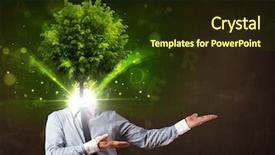  Presentation with green tree - Amazing PPT layouts having environmental psychology - man with green tree head backdrop and a  colored foreground