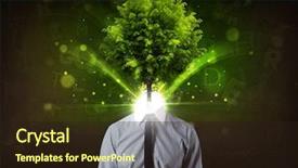  Presentation with environmental psychology man green - Beautiful slide set featuring environmental psychology - man with green tree head backdrop and a wine colored foreground