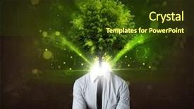  Presentation with environmental psychology man green - Colorful slide deck enhanced with environmental psychology - man with green tree head backdrop and a tawny brown colored foreground