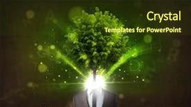  Presentation with green tree - Cool new PPT layouts with environmental psychology - man with green tree head backdrop and a  colored foreground