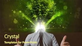  Presentation with environmental psychology man green - Slide deck featuring environmental psychology - man with green tree head background and a wine colored foreground