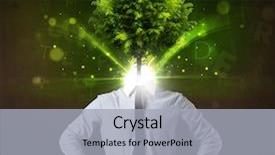  Presentation with environmental psychology man green - Beautiful PPT layouts featuring environmental psychology - man with green tree head backdrop and a light gray colored foreground