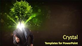  Presentation with environmental psychology man green - Beautiful slide set featuring environmental psychology - man with green tree head backdrop and a wine colored foreground