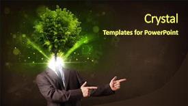  Presentation with environmental psychology man green - PPT theme enhanced with environmental psychology - man with green tree head background and a wine colored foreground