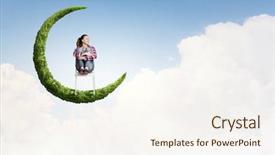  Presentation with pretty girl - Presentation theme consisting of environmental psychology - young pretty girl sitting background and a cream colored foreground