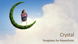  Presentation with pretty girl - Beautiful presentation featuring environmental psychology - young pretty girl sitting backdrop and a sky blue colored foreground