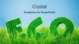  Presentation with green science - Colorful presentation theme enhanced with environmental science - letters on the green grass backdrop and a light blue colored foreground