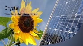  Presentation with energy solar - Presentation consisting of environmental science - sunflower and a solar energy background and a seafoam green colored foreground