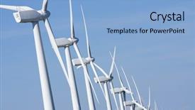  Presentation with windmills - Cool new presentation theme with environmental sustainability - aligned windmills for renovable electric backdrop and a light blue colored foreground