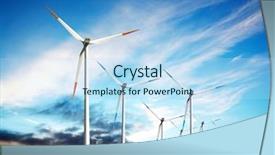  Presentation with offshore wind turbine - Colorful theme enhanced with environmental sustainability - wind turbine farm backdrop and a light blue colored foreground
