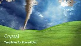 Presentation with tornado - PPT theme featuring environmental tax - image of tornado with dollar background and a tawny brown colored foreground