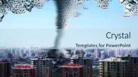  Presentation with tornado - Presentation theme having environmental tax - image of tornado with dollar background and a sky blue colored foreground