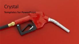  Presentation with gas - Theme consisting of environmental tax - red gas nozzle on red background and a red colored foreground