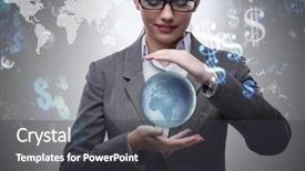  Presentation with earth - Audience pleasing theme consisting of environmental tax - woman holding earth in business backdrop and a dark gray colored foreground