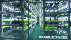  Presentation with system engineering - Audience pleasing presentation design consisting of environmental water engineering - plants are cultivated in hydroponic backdrop and a ocean colored foreground