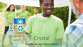  Presentation with recycling - Presentation theme having environmentalist-in-the-honorary-office background and a mint green colored foreground