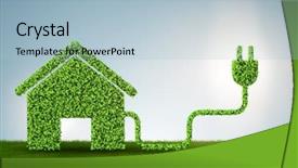  Presentation with environmentally friendly - Theme featuring environmentally friendly housing concept background and a light blue colored foreground