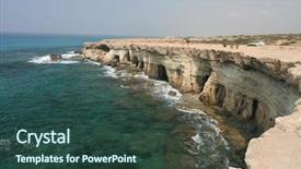  Presentation with caves - Amazing PPT layouts having environtment - cape greco or sea caves backdrop and a tawny brown colored foreground