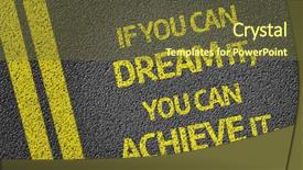  Presentation with achieve - Beautiful PPT theme featuring it written on the road backdrop and a tawny brown colored foreground