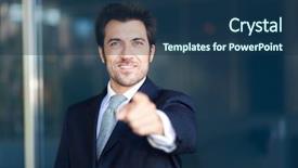  Presentation with project manager - Presentation theme having envolvment project - friendly manager pointing at you background and a  colored foreground