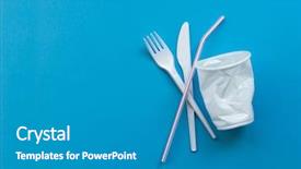  Presentation with environmental pollution - Amazing PPT theme having envorinmental - white single-use plastic and plastic backdrop and a teal colored foreground