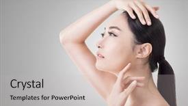  Presentation with beauty makeup - Cool new presentation theme with enz - asian beauty face concept backdrop and a light gray colored foreground