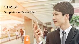  Presentation with social media - Audience pleasing presentation design consisting of enz - confident young asian businessman using backdrop and a lemonade colored foreground