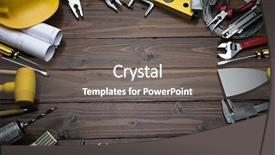  Presentation with earth moving construction heavy equipment - Audience pleasing PPT theme consisting of enz - construction equipments on brown wood backdrop and a gray colored foreground