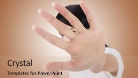  Presentation with hide - Slide deck featuring enz - woman protect or hide her background and a coral colored foreground