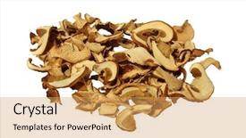  Presentation with mushrooms - Cool new theme with enzyme - dehydrated slices of mushrooms backdrop and a yellow colored foreground