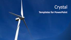  Presentation with turbine - PPT layouts consisting of eolienne - wind turbine on clear blue background and a ocean colored foreground