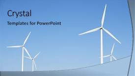  Presentation with windmills - Slide deck with eolienne - windmills for electric power production background and a light blue colored foreground