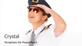  Presentation with golden woman - PPT layouts with epauletes hat with golden wings background and a white colored foreground