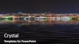  Presentation with night sky plane view - Slide set with ephesus - night view of kusadasi turkey background and a  colored foreground