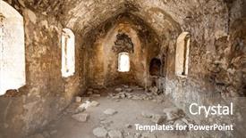  Presentation with turkey - Slide deck enhanced with ephesus - ruined church in turkey background and a coral colored foreground