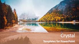  Presentation with epic - Presentation theme enhanced with epic backgrounds - scenic image of alpine lake background and a coral colored foreground