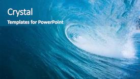  Presentation with blue wave - Beautiful theme featuring epic blue surfing wave view backdrop and a teal colored foreground