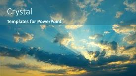  Presentation with epic - Presentation theme featuring epic-sky-landscape-with-bright background and a ocean colored foreground