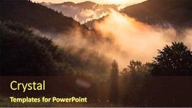  Presentation with epic - Slide deck having epic-summer-panorama-of-foggy background and a tawny brown colored foreground