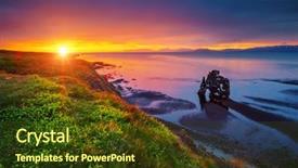  Presentation with tranquil - Slide deck with travel excel - excellent view of the atlantic background and a tawny brown colored foreground