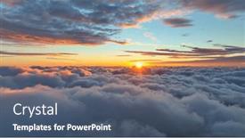  Presentation with epic - Presentation having epic-sunset-over-the-clouds background and a ocean colored foreground