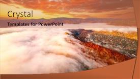  Presentation with epic - PPT theme consisting of epic-sunset-view-in-alpine background and a coral colored foreground