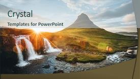  Presentation with epic - PPT layouts featuring epic sunset with kirkjufellsfoss waterfall background and a lemonade colored foreground