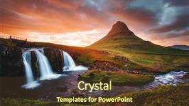  Presentation with epic - Slide set enhanced with epic sunset with kirkjufellsfoss waterfall location iceland europe scenic image of tourist attraction travel destination of most popularly photographed place discover the beauty of earth background and a tawny brown colored foreground