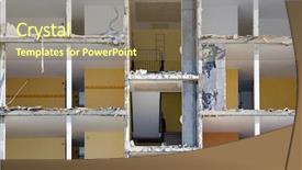 Presentation with apartment - Amazing theme having epicenter - damaged apartment block full frame backdrop and a  colored foreground