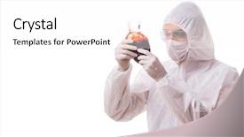  Presentation with sample - PPT layouts featuring epidemiologist with blood sample isolated background and a white colored foreground
