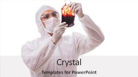  Presentation with white blood cell - Beautiful slide deck featuring epidemiologist with blood sample isolated backdrop and a light gray colored foreground