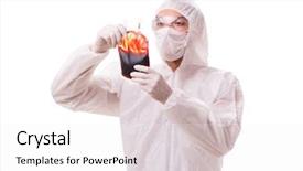  Presentation with sample - Amazing PPT theme having epidemiologist with blood sample isolated backdrop and a white colored foreground
